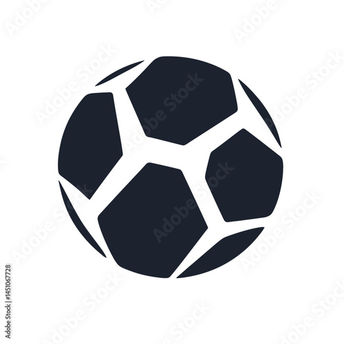 The classic soccer ball, colored white and black, appears flat on a background that allows writing, representing the excitement of a soccer game and the achievement of scoring a goal