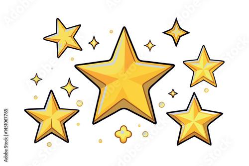 shining star icons set in multiple designs with sparkling effects, suitable for creating attention grabbing visual designs