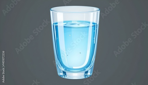 Minimal vector glass of water with clean lines and highlights.

