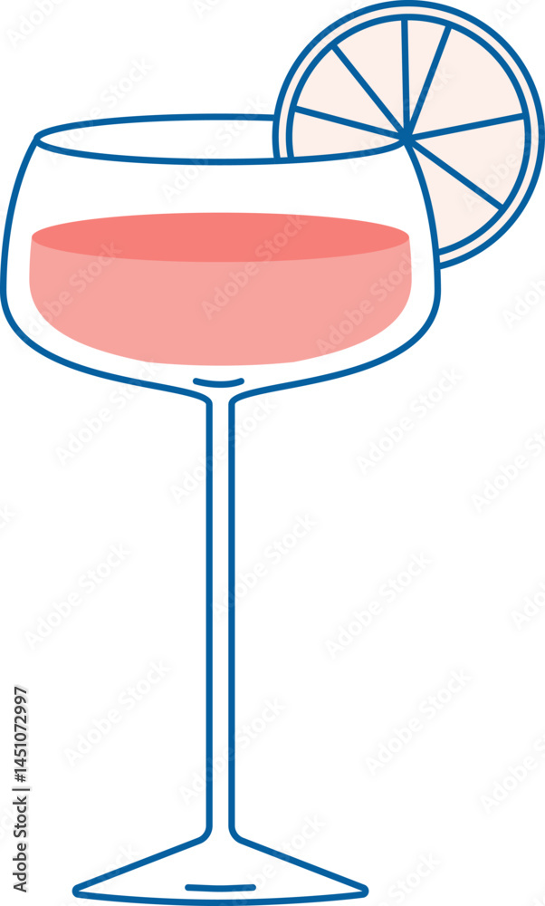 Fototapeta premium Cocktail Glass Line Art