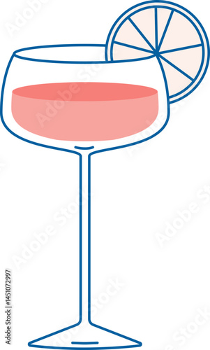 Cocktail Glass Line Art