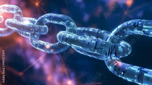 Luminous Digital Links Flowing Through Futuristic Cyberspace Network