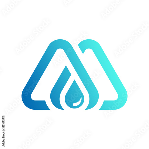 Free Download Modern Blue Abstract Water Drop in Double A Logo - GFXLoad