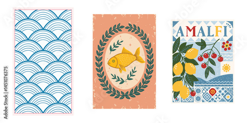 Summer Vacation & Mediterranean Vibe Illustration Set
