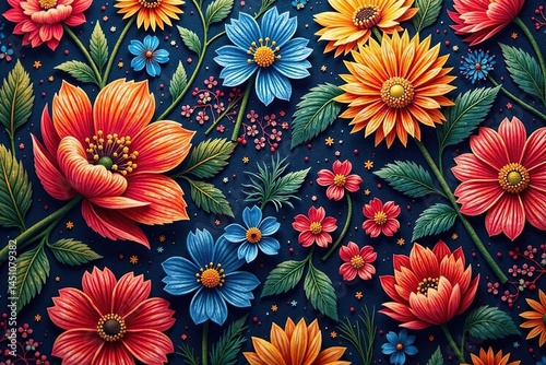 Intricate floral textile fabric sample close up , weave, brocade, wallpaper