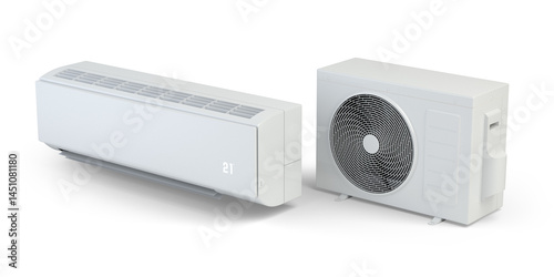 Air Conditioner System isolated on white, 3d illustration