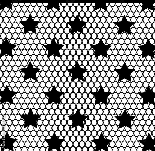 Stars on Dotted Netting Lace Pattern
