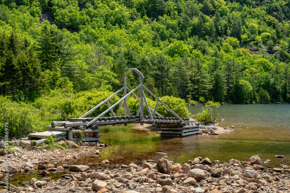 Rustic Bridge Along the Jordan Pond Path