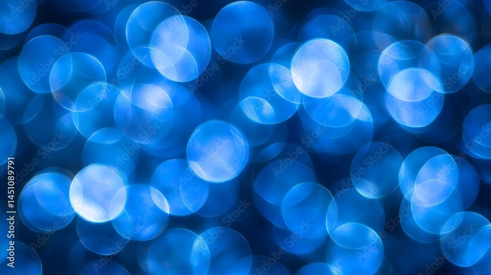 Abstract Blue Bokeh Lights Background, Festive Circles Abstract Blue Bokeh Lights Background, Festive Circles