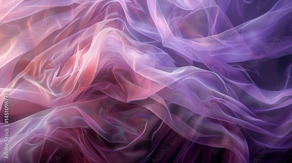 Flowing, iridescent fabrics in shades of pink and purple Flowing, iridescent fabrics in shades of pink and purple