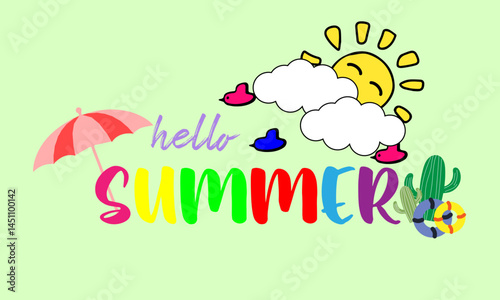 Hallo summer illustration background vector