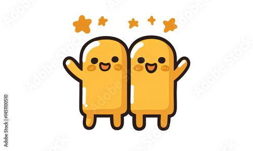 A simple, flat illustration depicting two hands. One hand is open, while the other is closed with the fingers together, forming an 'F' shape