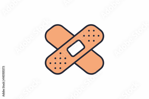 First Aid Plaster: Depicting a close-up, minimalist view of a first-aid plaster, symbolizing health, care, and recovery.