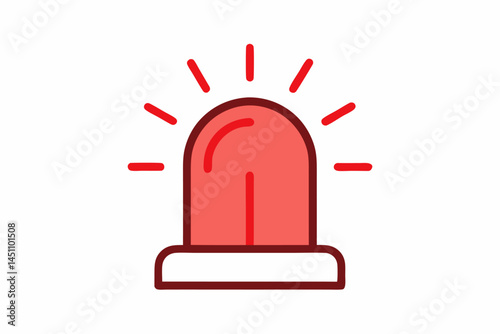 Emergency Alert Icon: A simple yet effective icon of a red emergency light flashes, designed to represent an urgent situation or a call for immediate attention. The graphic style is clean and modern.