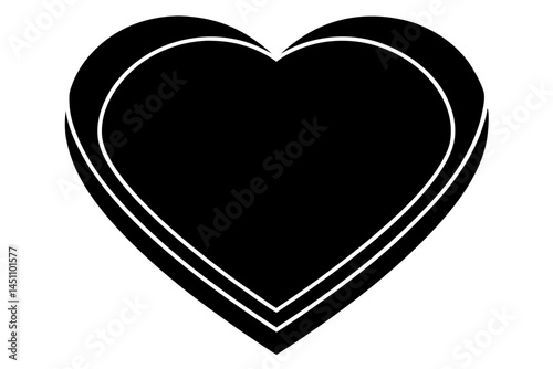 Black Heart Symbol: A minimalist, graphic heart with clean lines and a solid black interior, embodying love and affection.