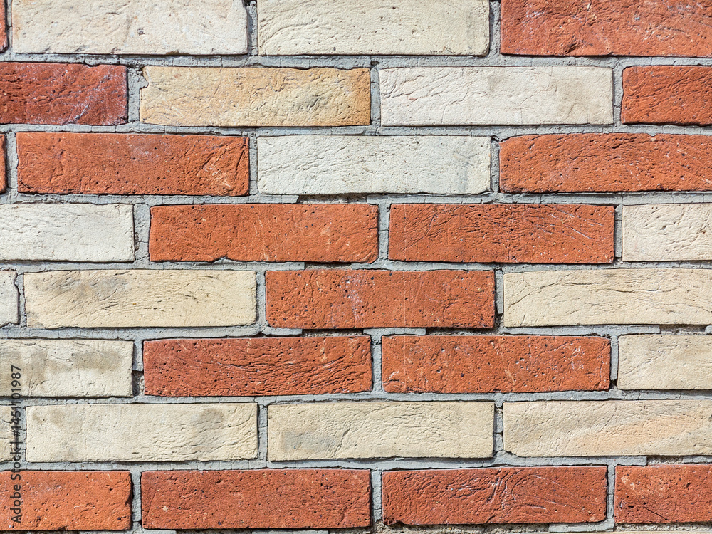 old brick wall in red and orange
