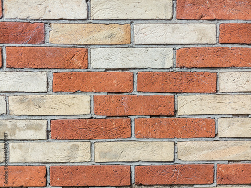 Obraz na płótnie old brick wall in red and orange w salonie