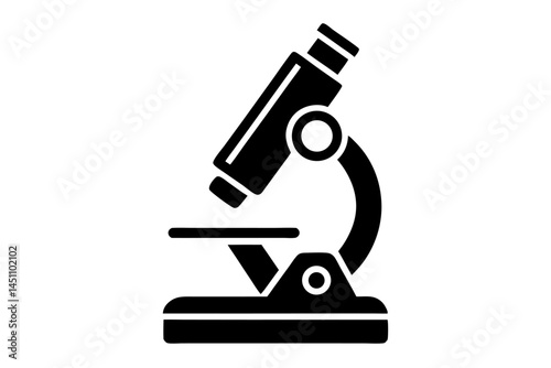Microscope Silhouette: A detailed silhouette of a classic microscope, symbolizing scientific exploration and discovery.