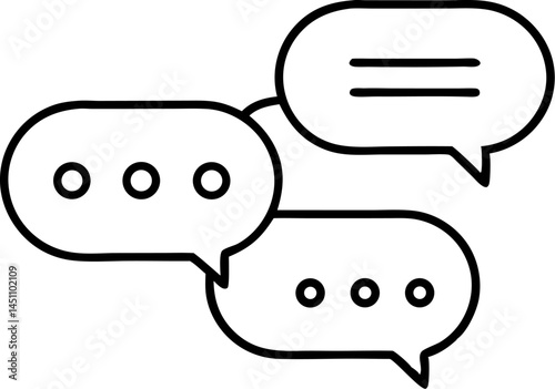 Dialogue Bubbles: Modern illustration depicting the essence of communication, conversation, and interaction in a clean, minimal design. It's a visual representation of thoughts and ideas.