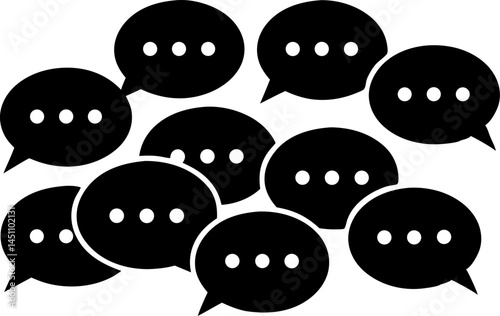 Chat Bubbles Icon: A simple yet powerful illustration of multiple chat bubbles, signifying conversation, communication, online engagement, and social media, perfect for depicting interaction.