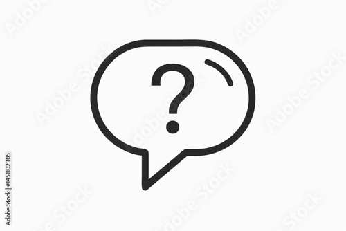 Unveiling the Enigma: An iconic question mark, rendered in minimalist design, floats within a speech bubble. This visual symbol encapsulates the essence of query and uncertainty.