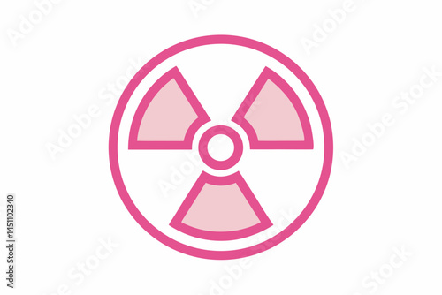 Radioactive Symbol: A bright, illustrative depiction of a radiation hazard symbol. This image serves as a clear visual warning, signifying potential dangers.