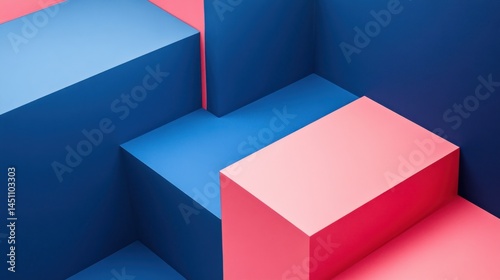 Free Download Abstract geometric shapes in pink and blue. - GFXLoad