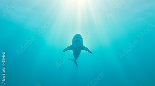 Whale Shark Swimming Peacefully Under Ocean Sunlight photo