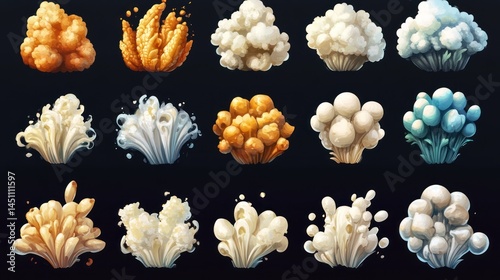 Wallpaper Mural Cartoon explosion, smoke, and dust puff effect spritesheet. Torontodigital.ca