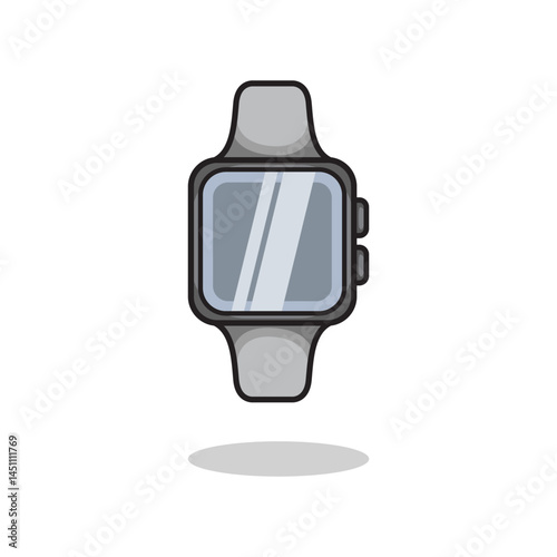 Vector illustration of a smartwatch with digital interface representing modern wearable technology and smart gadgets Ideal for tech devices fitness tracking digital lifestyle and innovation themes Sca