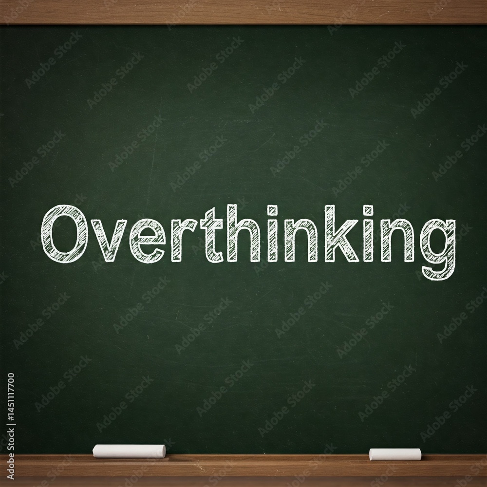 Obraz premium Overthinking on chalk board