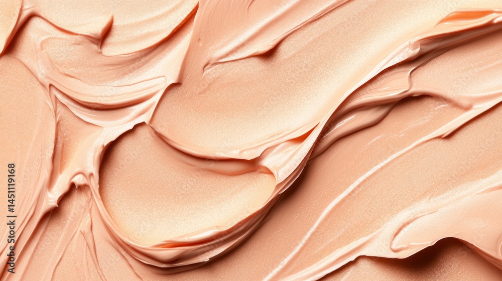 Liquid foundation in soft peach tones that swirls into an elegant abstract pattern generative ai Liquid foundation in soft peach tones that swirls into an elegant abstract pattern generative ai