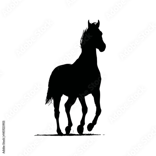 Solid black silhouette of a centaur standing, vector EPS