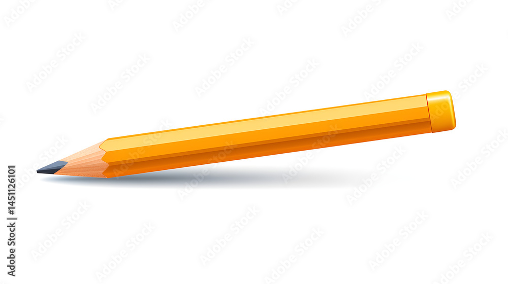 Professional illustration of a pencil on a clean white background for design projects Professional illustration of a pencil on a clean white background for design projects