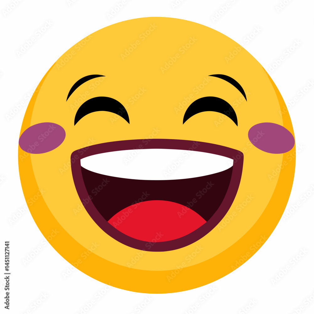 Fototapeta premium Laughing-emoji World Emoji Day Printable Graphic Design Fun Emoji Art for Posters, T-Shirts & More