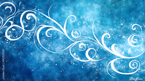 Winter Swirls: Abstract Blue Design