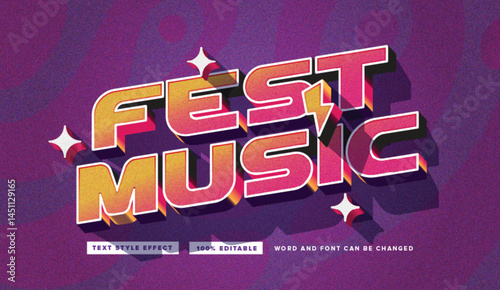 Text effect editable vector graphic of the festival music , perfect for movie title, poster title, banner title, etc.