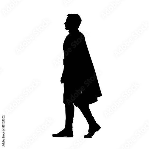 Solid black silhouette of a prince charming, vector EPS