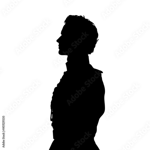 Solid black silhouette of a prince charming, vector EPS