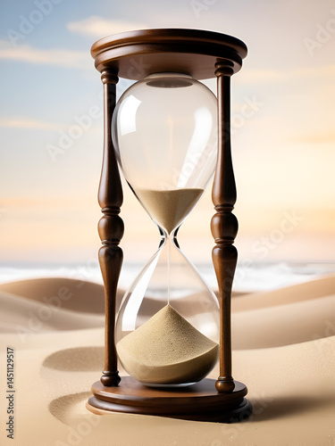 Time Measurement with Hourglass: Sand, Glass, Wood