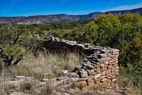 Pueblo Ruins at Montezuma Well, Montezuma Castle National Monument in Arizona.