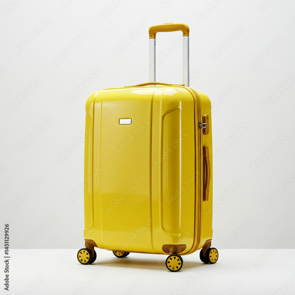 Hardshell rolling suitcase isolated on white Hardshell rolling suitcase isolated on white