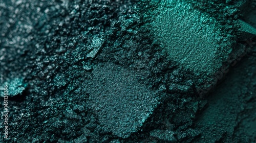 Intense emerald green eyeshadow powder, rich texture, elegant minimalist composition. generative ai