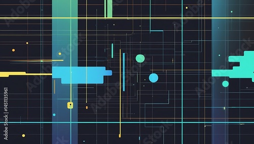 Abstract Glitch Grid Background – Digital Distortion Tech Design