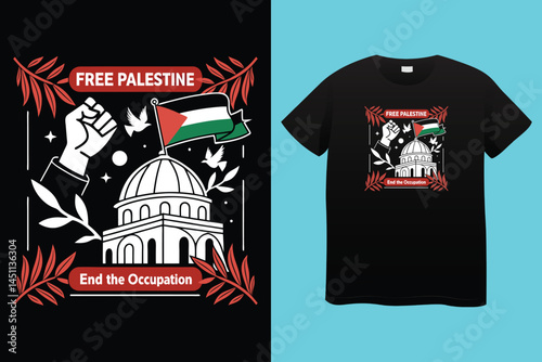 Our voices will never be silenced-Free gaza free Palestine, Pray for Palestine flag wallpaper, flyer, banner, post, slogan and t-shirt design vector illustration.