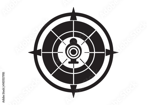Target and aim icon, Target silhouette vector