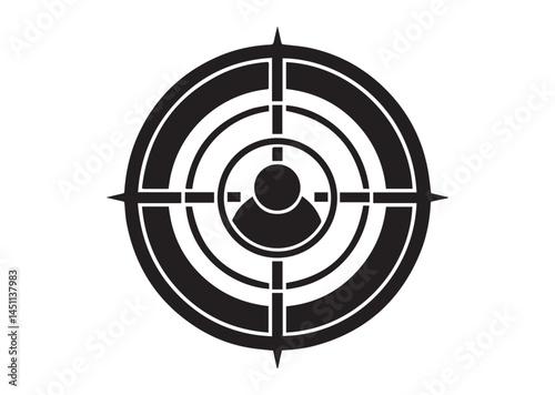 Target and aim icon, Target silhouette vector