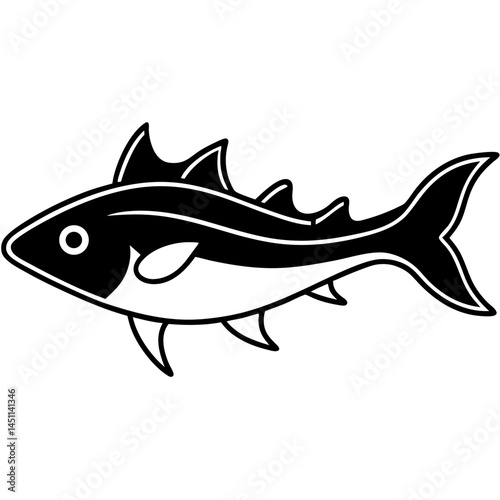 Spiny Dogfish Vector on White