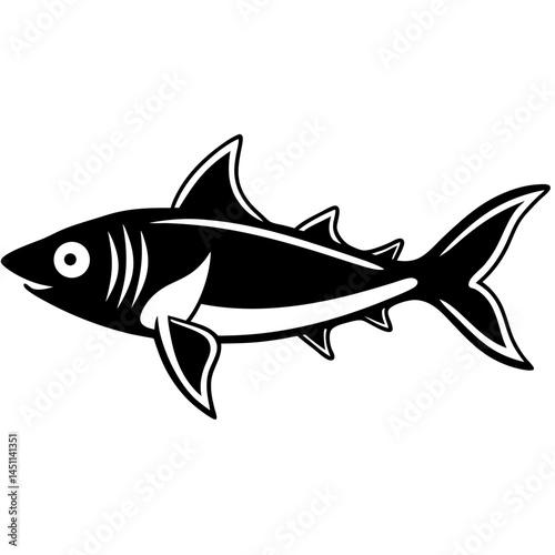 Spiny Dogfish Vector on White