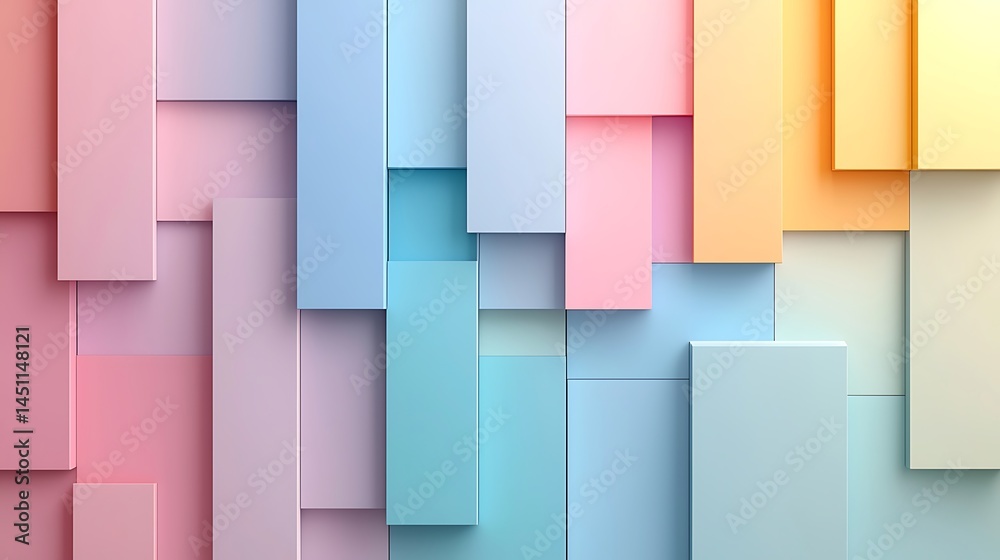 Abstract Geometric Pastel Background with Blue Green Yellow Pink Rectangles Abstract Geometric Pastel Background with Blue Green Yellow Pink Rectangles